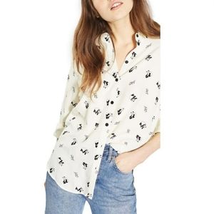Topshop Panda Button Down Shirt - FINAL SALE PRICE